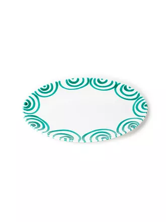 GMUNDNER KERAMIK | Plat ovale "Grün Geflammt" 28x21cm | 